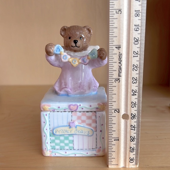 Vintage Tooth Box Prayer Bear RR Roman Inc. Angel Bear Unique Rare BABY Nursery - Picture 3 of 14